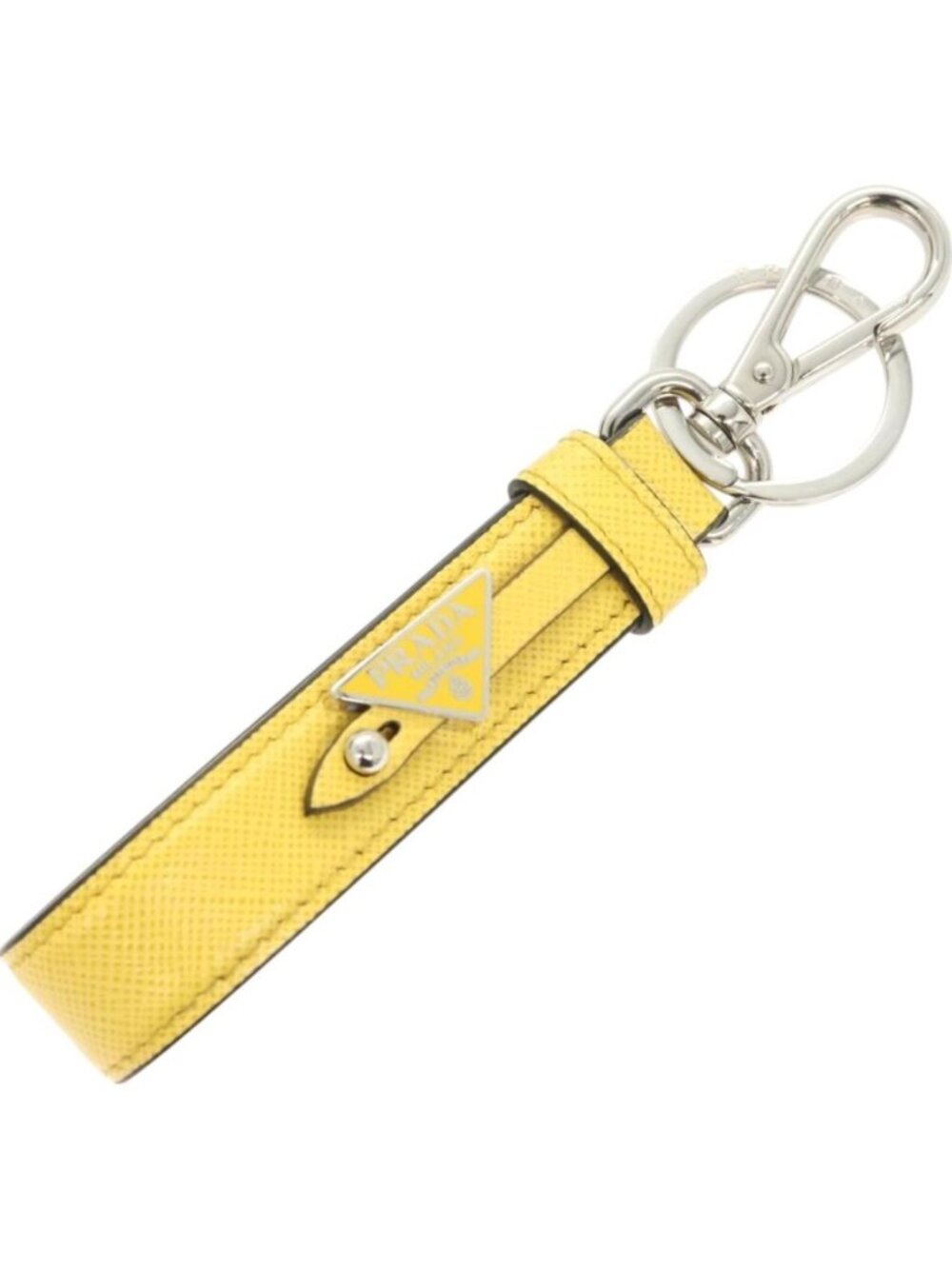 PRADA Key Holder Leather Yellow